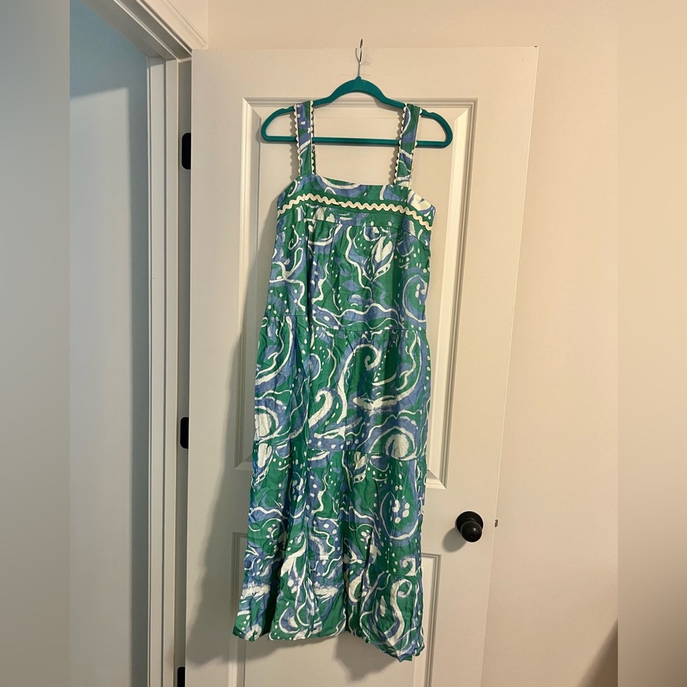 AVARA Green and Blue Patterned Maxi Dress NWT - Picture 6 of 9